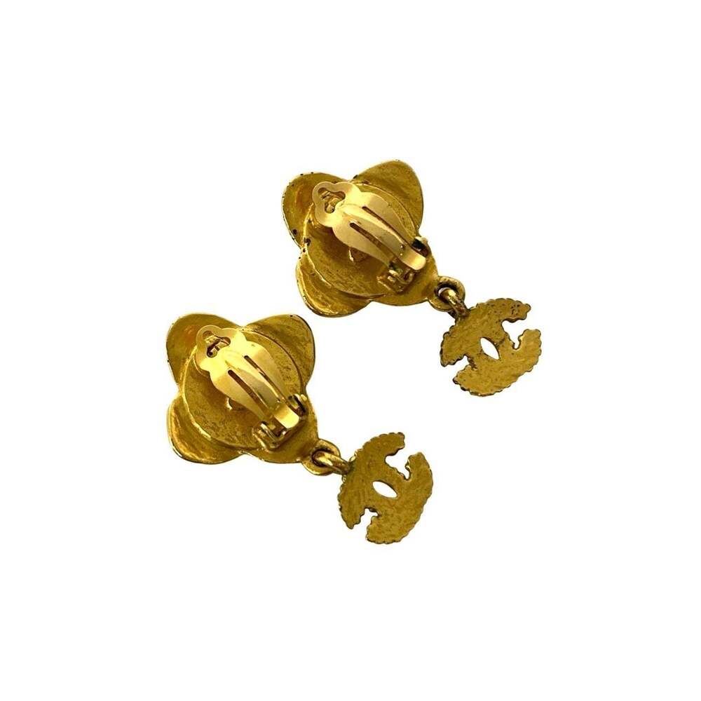 CHANEL Authentic Vintage Black Logo Earrings - Picture 6 of 6